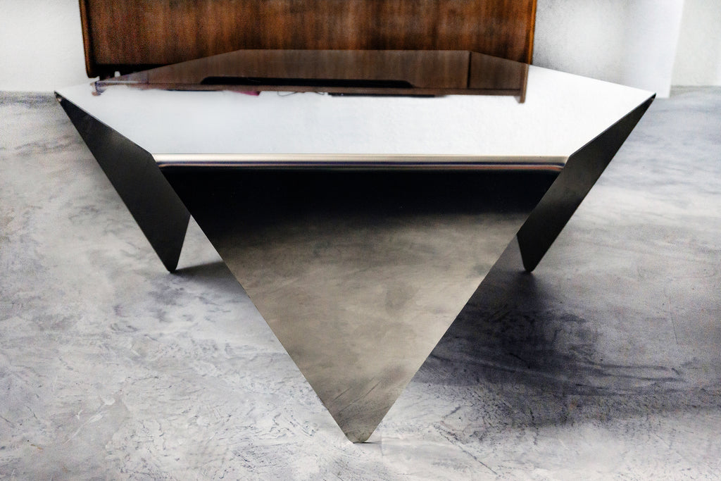 Hexagonal Coffee Table - Polished steel - B E N T
