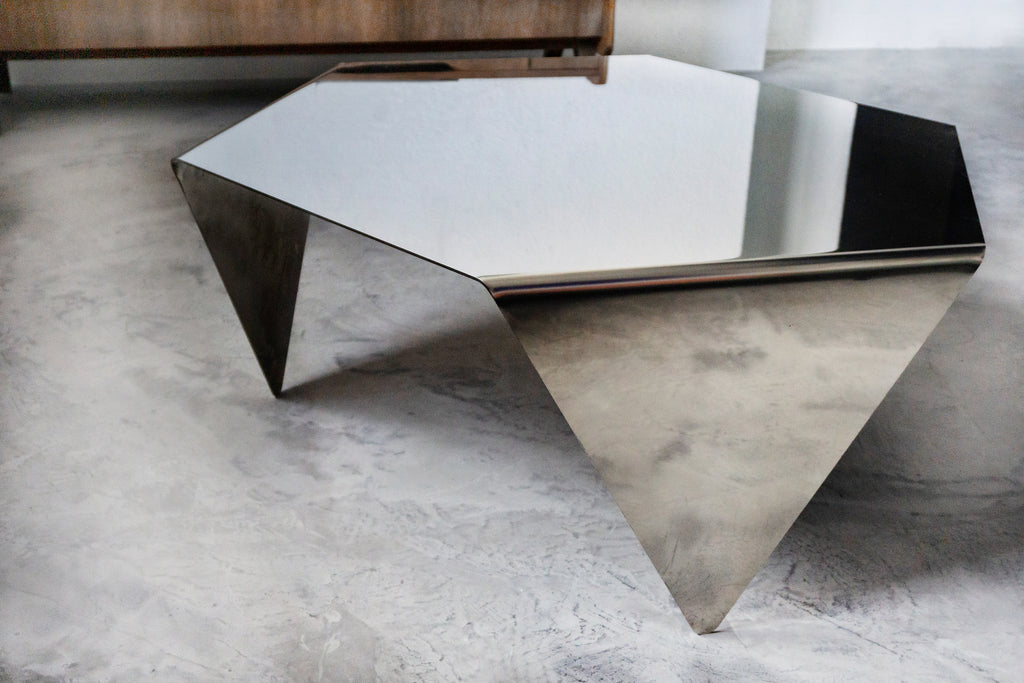 Hexagonal Coffee Table - Polished steel - B E N T