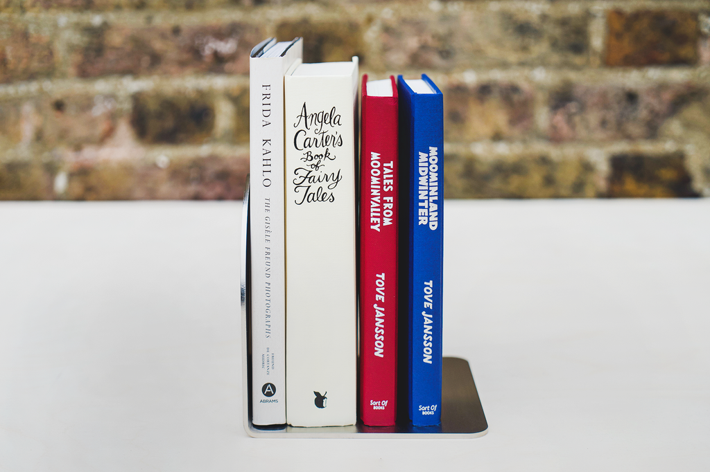 Polished steel bookend - B E N T