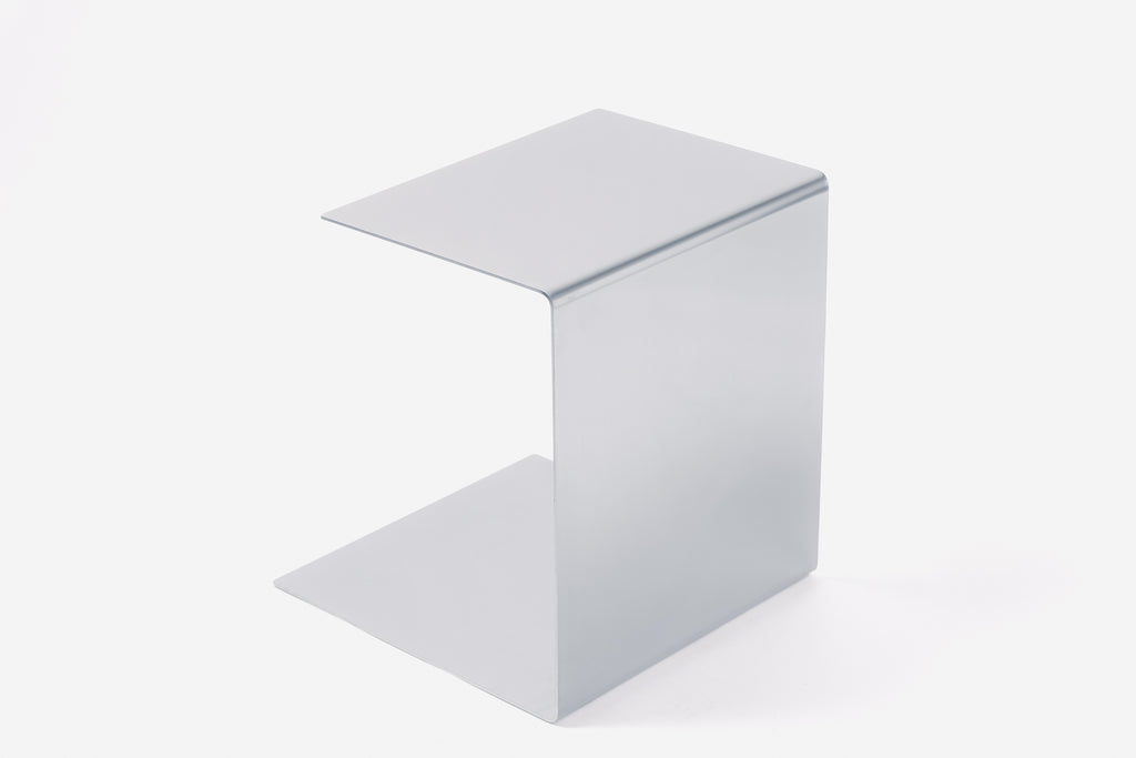 Polished steel side table - B E N T
