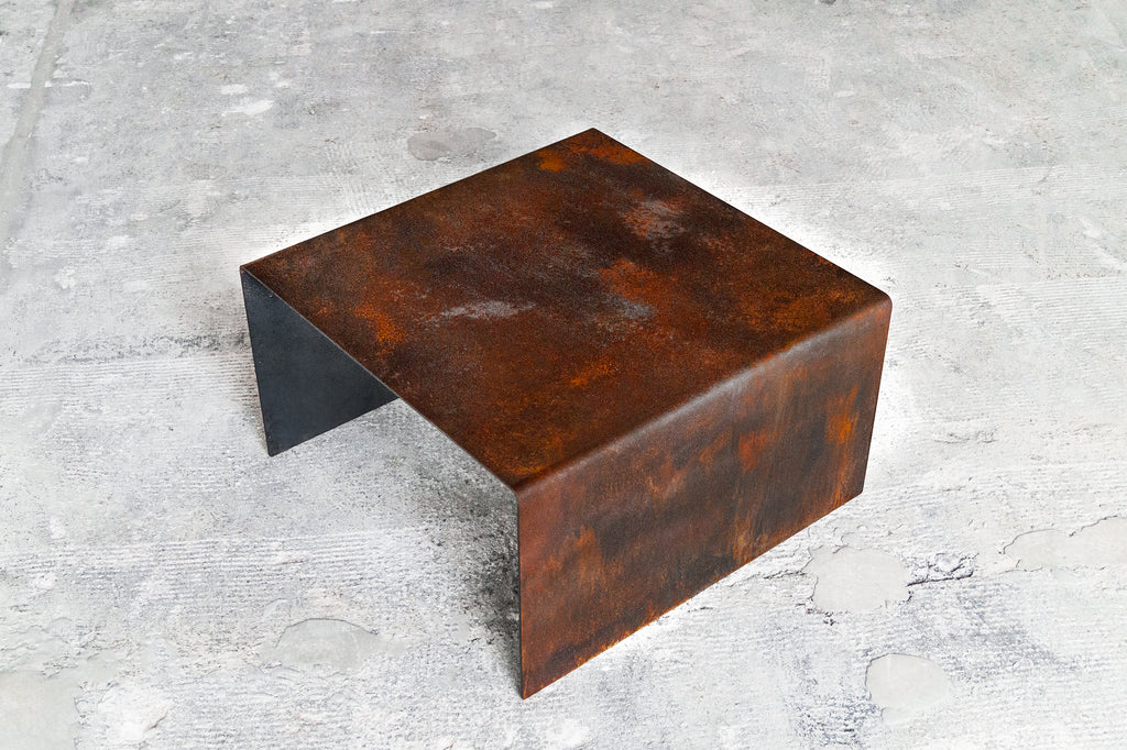 Rusted steel coffee table - B E N T